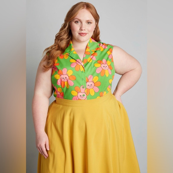 NWT ModCloth x Marisol Muro Showing Up Chic Sleeveless Top - Picture 2 of 6